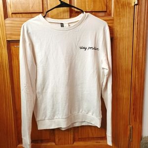 "Stay Positive" Cream Sweatshirt